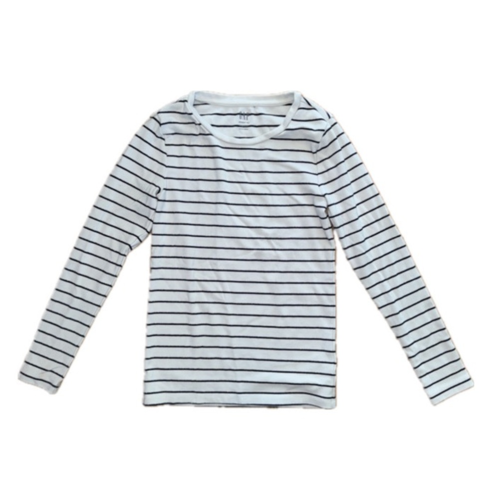 Striped Long GAP Sleeve Shirt black cream striped